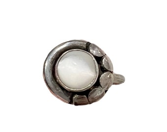 Vintage 70s sterling silver moon stone 925 ring size 4