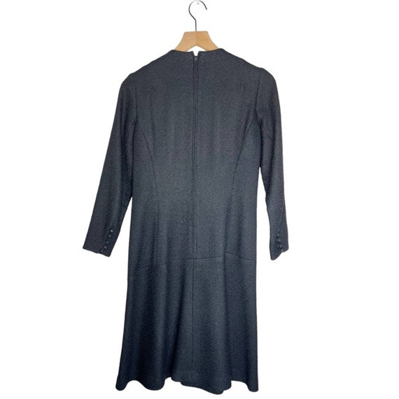 1960s Alison Ayres Black Shift Dress Long Sleeve … - image 2