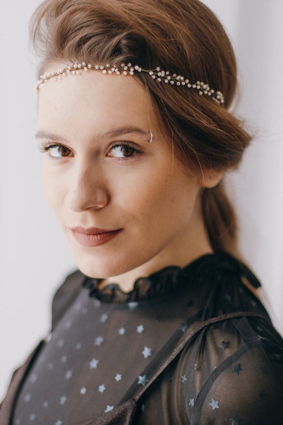 White Hair Crown Bridal Headpiece Tiny Bridal Headpiece Bridal Etsy