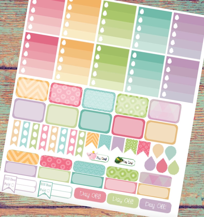 Easter March Printable Planner Sticker Set ECLP Planner Stickers Easter Holiday Weekly Kit