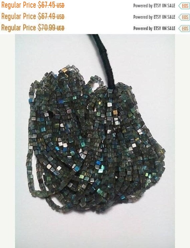 3 To 4 MM 80/% OFF SALE Labradorite Box Shape Beads 16 Inches Strand