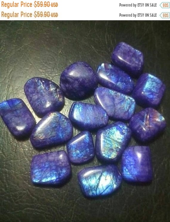 5 Pieces Purple Rainbow Moonstone Smooth Tumbled Nuggets