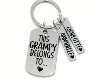 Pops Family Grandparent Gift Grandad Keyring Grandad Birthday Gift Personalised Present Gramps Grandpa Gift Chic Unique Gift Ideas
