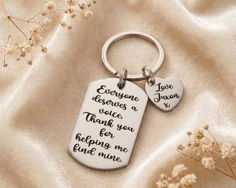 Personalised Speech Therapist Keyring Gift for speech therapist Speech Therapy Appreciation Gift for Her, Speech and Language Therapist Gift