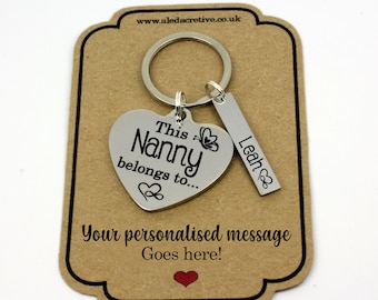 This Nanny Belongs To, Card for nanny, Keyring for Nanny, Mother's Day Nanny, gifts for nanny, Nana Gifts, Grandma, Birthday Nanny, In law