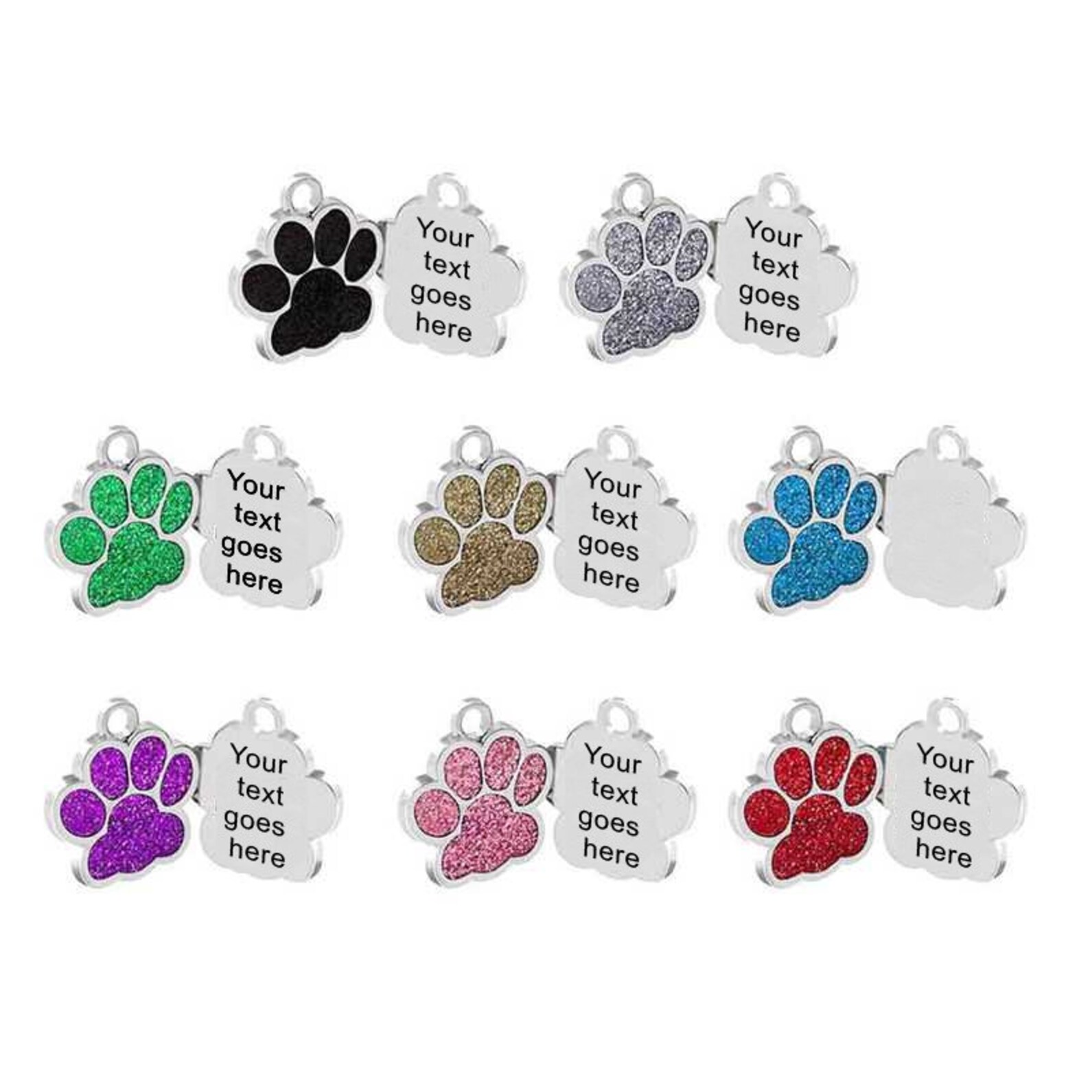 Paw print dog tag Engraved Puppy Collar Tag 25mmSMALL Dog Etsy Italia