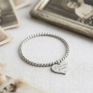 Custom Handwriting Bracelet, Memorial Jewellery, Personalised Remembrance Bracelet, Sympathy Gift for Her, Handwriting Engraved Bracelet