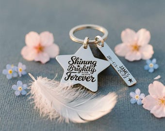 Shinning brightly in our hearts forever, Infant Loss Angel Keychain Gift, Baby loss gift, Angel Baby, Miscarriage, child loss keyring, baby