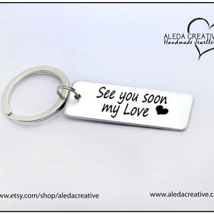 See You Soon Keyring, Long Distance Boyfriend Gift, Girlfriend Gift, Girlfriend Keyring, Going Away Gift, Long Distance Relationship Gift