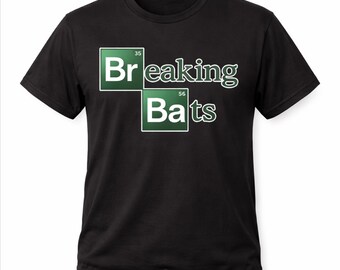 Breaking Bats Shirt – Funny Baseball & Softball T-Shirt, Breaking Bad Parody Tee, Gift, Custom Name and Number Option