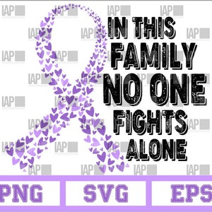 In deze familie vecht niemand alleen pancreaskanker bewustzijn, SVG, EPS, PNG, sublimatie graphics voor vinyl, cricut, cutter, download