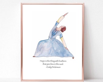 Emily Dickinson 'Hope'-kaart of -print: literair cadeau