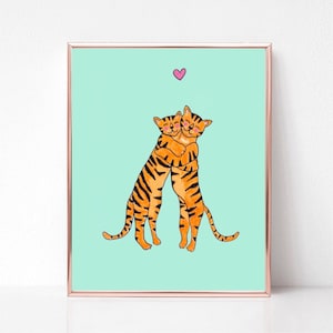my love Grußkarte, Tiger Karte, Tiger Print, Tiger Art, my Love Karte, süße Tiger