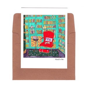 Carte pour amoureux des livres, Lisez-moi, carte de bibliothèque, cadeau pour amateur de livres, cadeau pour bibliophile, art pour amateur de livres, impression pour amateur de livres, art de bibliothèque, rat de bibliothèque