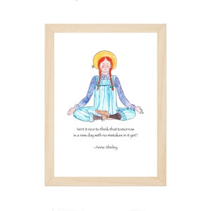 Anne of Green Gables card, yoga card, Anne of Green Gables gift, Anne of Green Gables art, Anne Shirley, Anne of Green Gables, bookworm, 5 x 7 print