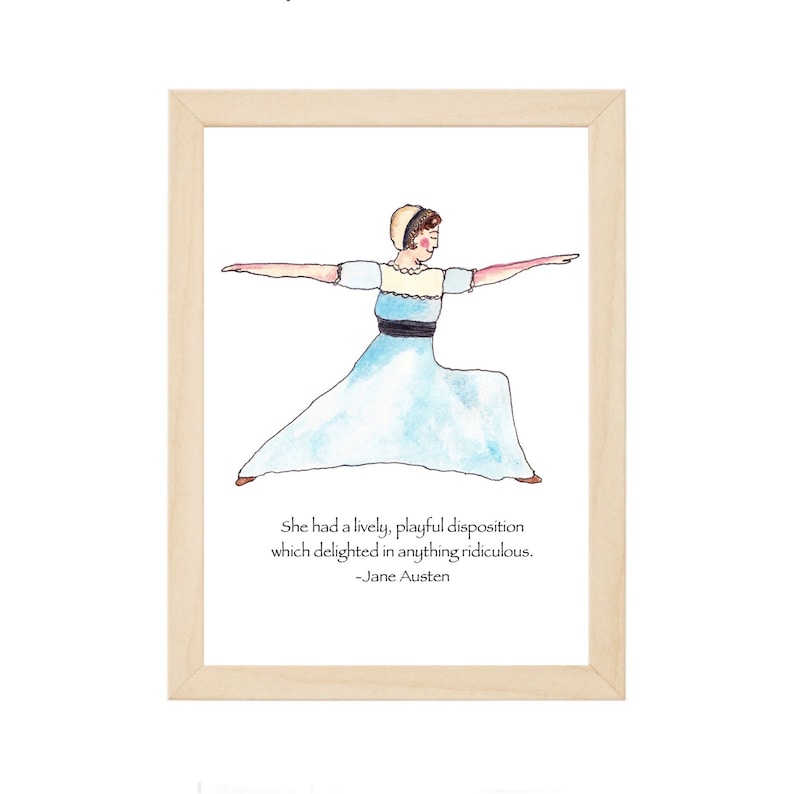 Jane Austen card, Jane Austen art, Pride and Prejudice, Jane Austen quote, Elizabeth Bennet quote, Bookclub, gift for mother 5 x 7 print