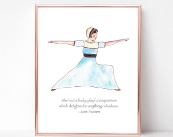 Jane Austen card, Jane Austen art, Pride and Prejudice, Jane Austen quote, Elizabeth Bennet quote, Bookclub, gift for mother