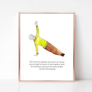 Carte Hemingway, carte de yoga, citation d'Ernest Hemingway, impression Hemingway, cadeau Hemingway, art du yoga, art Hemingway, carte de la Saint-Valentin