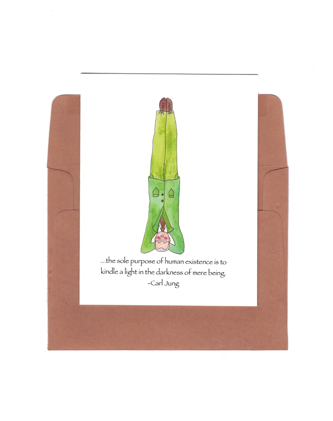 Carl Jung, Yoga Card, Carl Jung Quote, Carl Jung Art, Psychology Quote, Yoga Art, Gift for