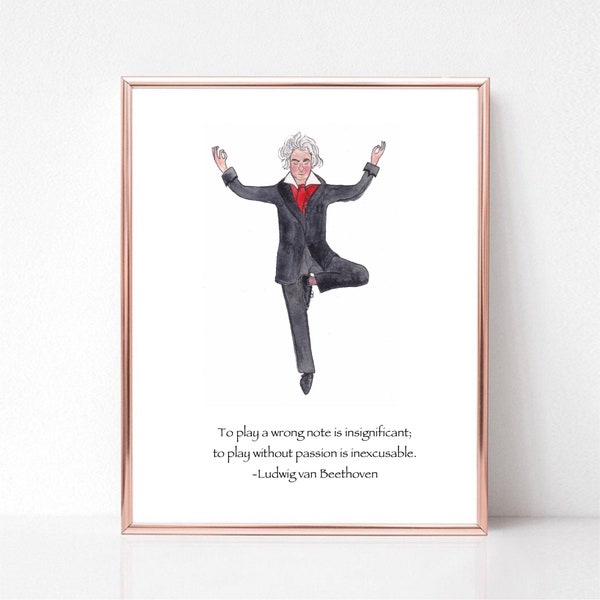 Beethoven card, Beethoven print, music lover card, Beethoven quote, Beethoven art, Beethoven