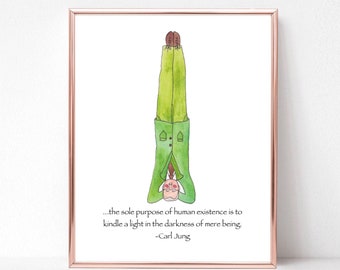 Carl Jung Yoga Art Print: Psychology Quote Gift