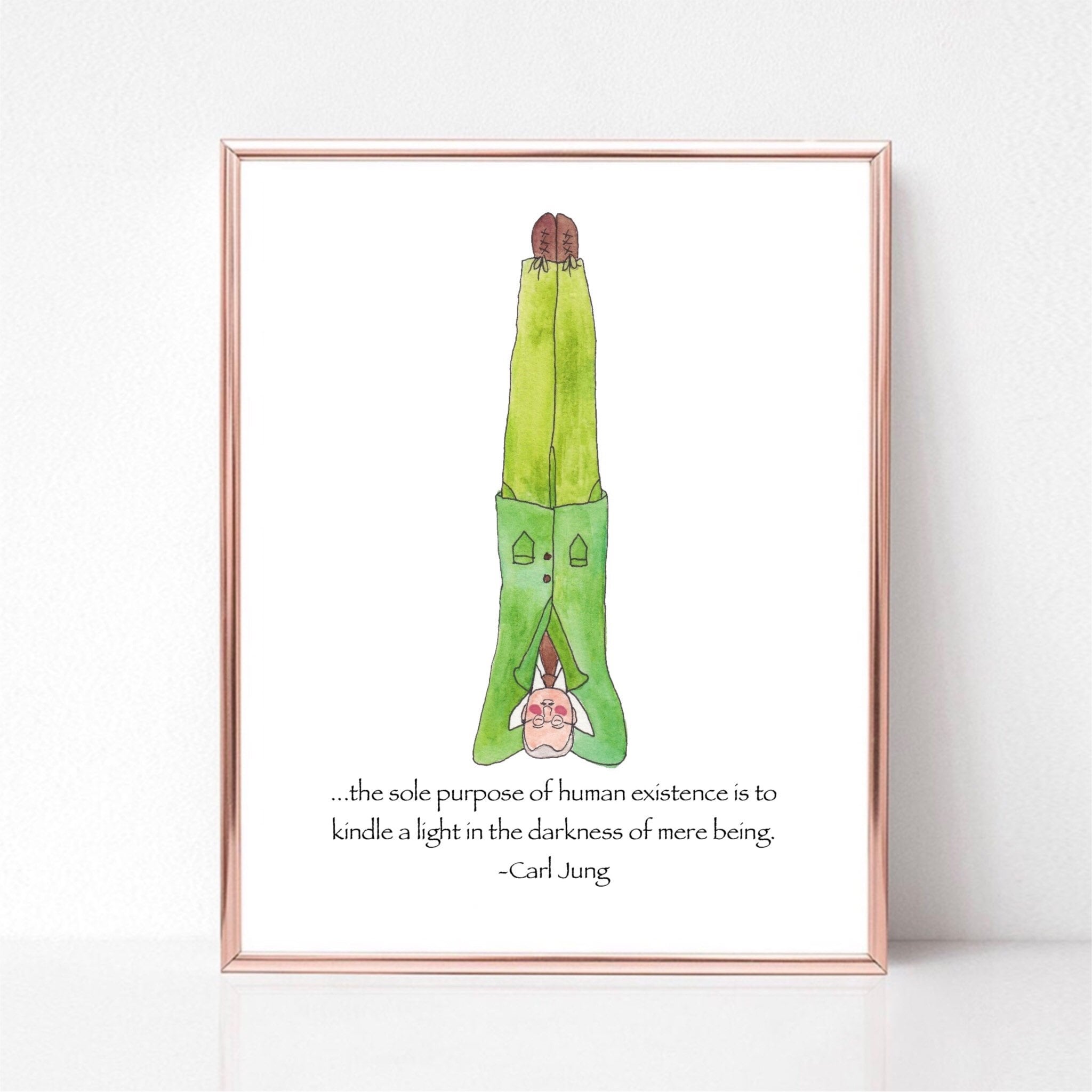 Carl Jung, Yoga Card, Carl Jung Quote, Carl Jung Art, Psychology Quote, Yoga Art, Gift for