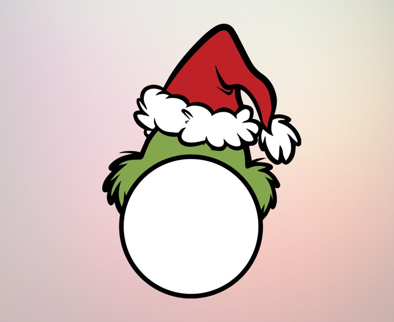 Download The Grinch. Christmas Circle monogram. Vectors cuttable ...
