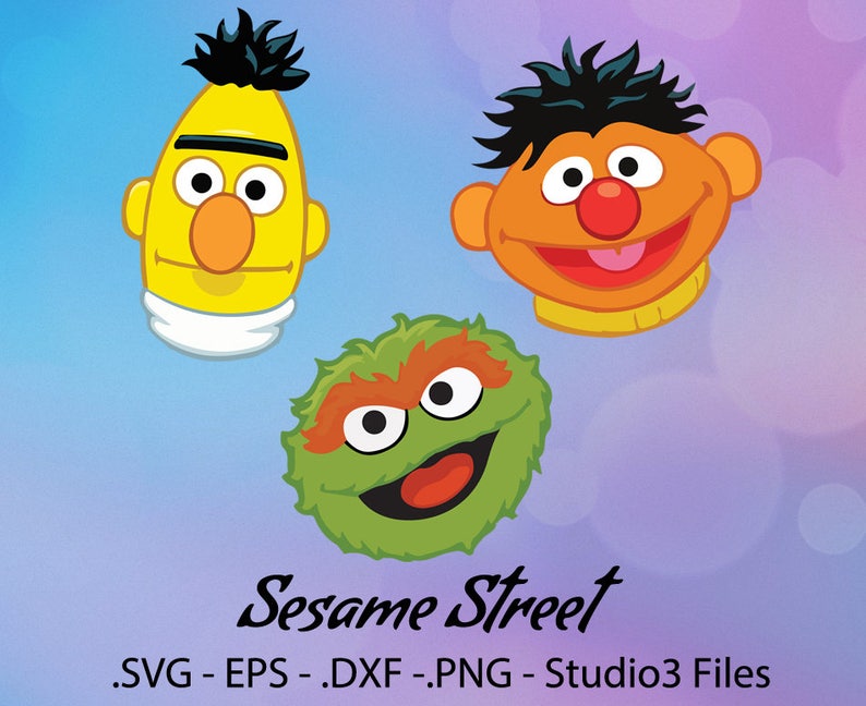 Sesame street Set vector files. Ernie Bert and Oscar the Etsy