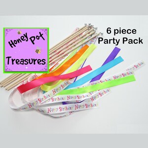 6 Stück RIBBON WANDs Pack 2 &#39;Happy Birthday & 2