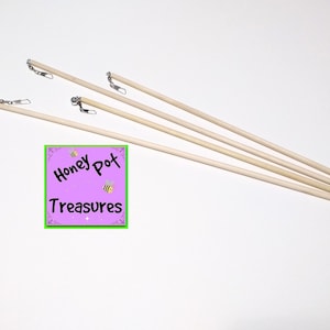 BAGUETTE UNIQUEMENT à prix réduit Emballages multiples uniquement pour votre ruban ou vos écharpes, poignée de 12 po, 16 po. ou 20 po. avec émerillon et cloche en option