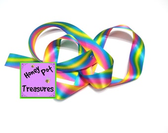 6' Rainbow Wave RIBBON Only for cheer, dance, and fun with Honey Pot Treasure Wands.