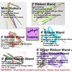 6' RIBBON WAND with 3count sheer ribbons on 16 long handle with spinner swivel and bell for praise, cheer, rhythmic dance, fun, worship image 10
