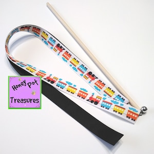 6count ZugBAND WAND Party Pack 2&#39; Zugband auf 12&quot; Stabgriff mit Spinner drehbar und Glöckchen für Kid Dance Fun and Play