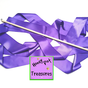 Baguette en ruban Pro-Series avec ruban de satin de 12 pi sur un manche très long de 20 po.