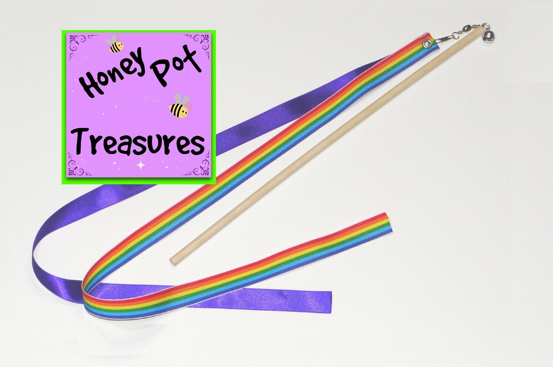 RIBBON WAND 2' Rainbow Stripe Ribbon on 12 Wand Etsy