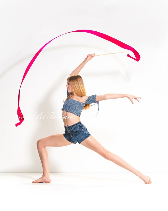 Pack 2Meter Dance Ribbons, Rainbow Streamers Rhythmic Gymnastics