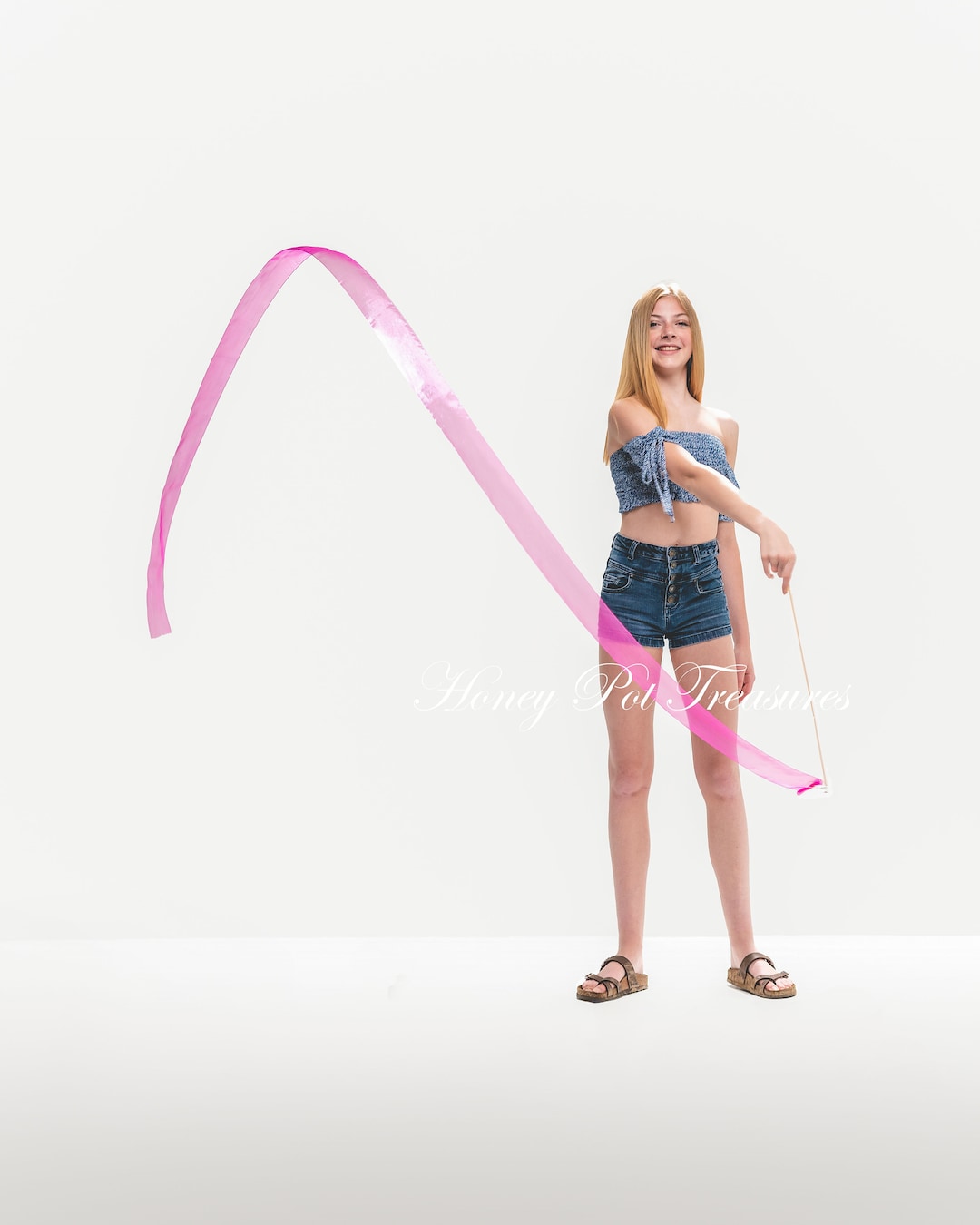 Dance Ribbon Wand Proseries With 10' Shimmer Sheer Ribbon on Super