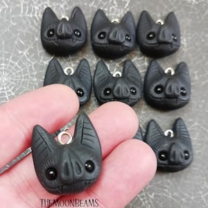 Cute Bat head charm necklace or bracelet spooky jewelry goth vampire pendant horror lover gift charm bracelet or bat choker animal jewelry