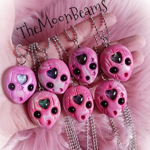 Roze alien hanger ketting alien gezicht pastel goth kawaii sieraden ik wil geloven dat buitenaardse alien-ufo liefhebbers cadeau schattige buitenaardse charme