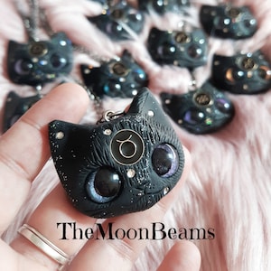 Zodiac Kitties Zodiac pendant Horoscope sign jewelry custom cat pendant Cat necklace Zodiac sign cat pendant polymer clay Horoscope cat lady
