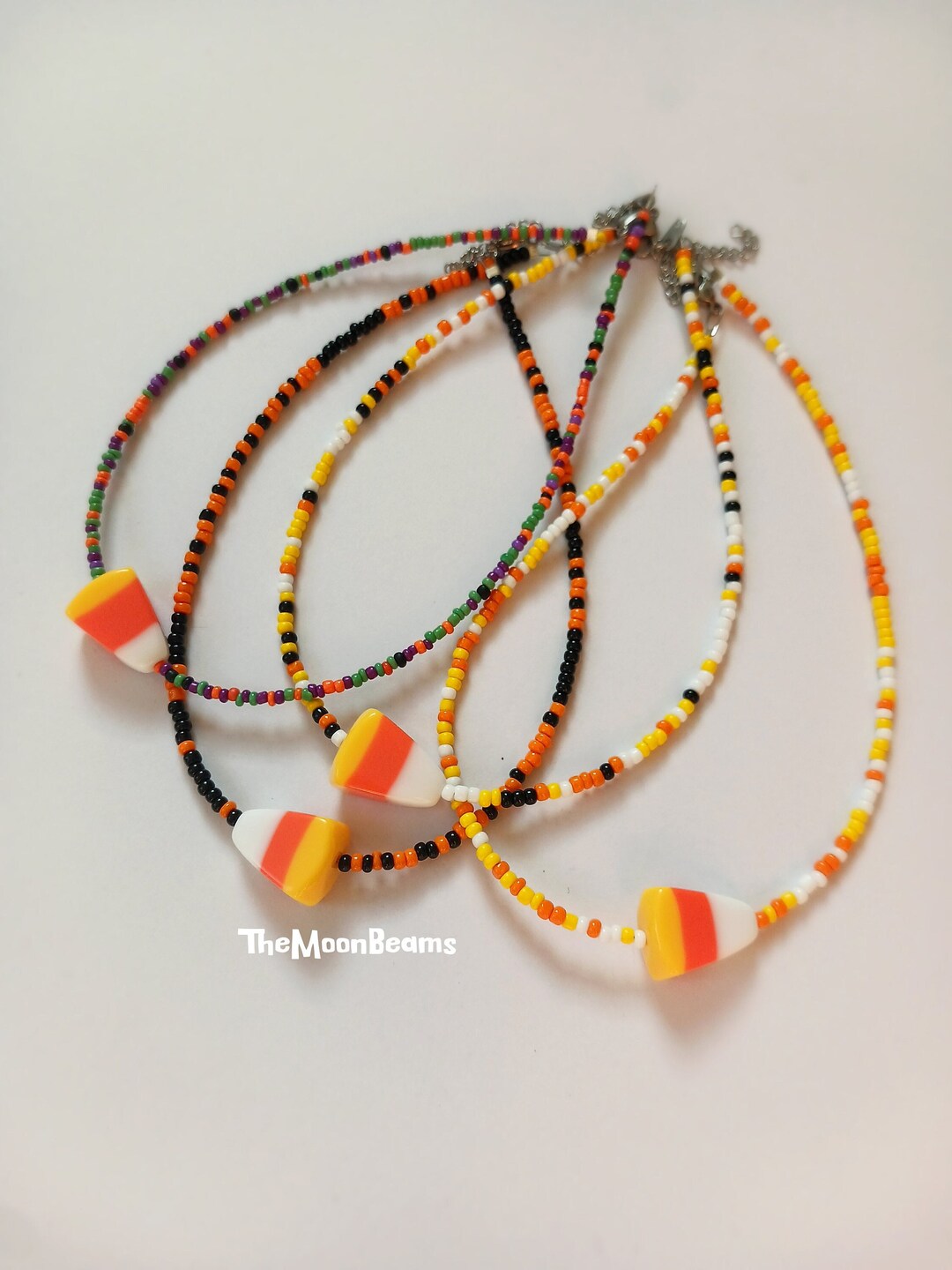 Candy Corn Beaded Halloween Choker Seed Beads Candy Jewelry Beaded ...