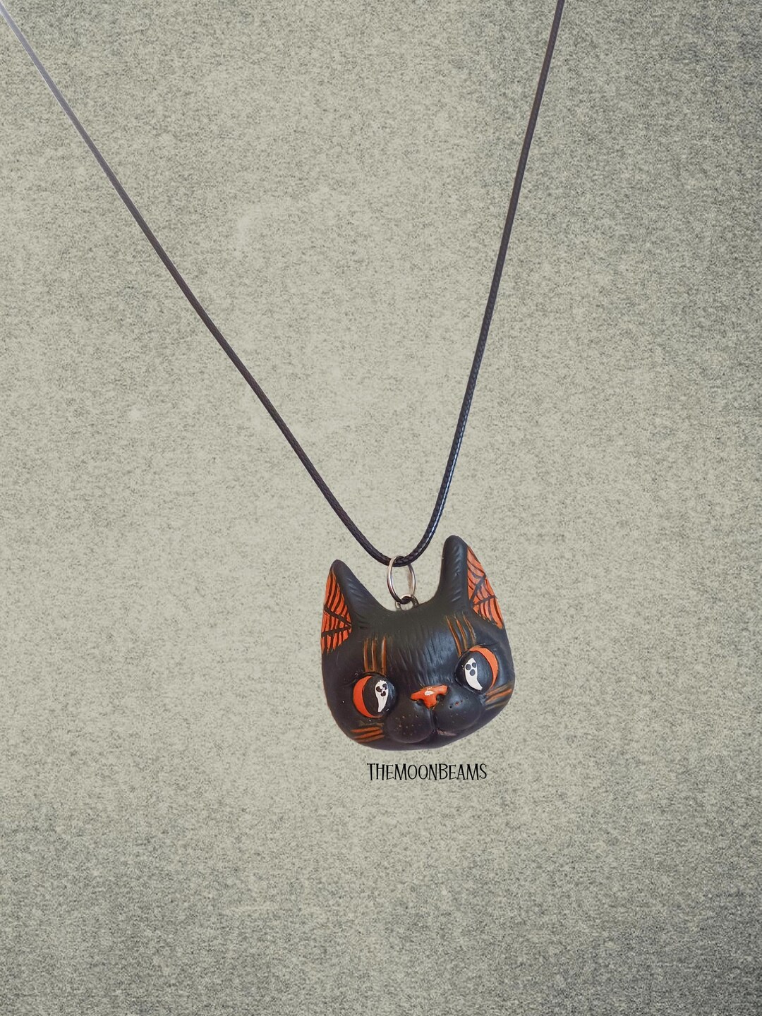 Vintage Halloween Black Cat Pendant Necklace Retro Halloween Gothic ...