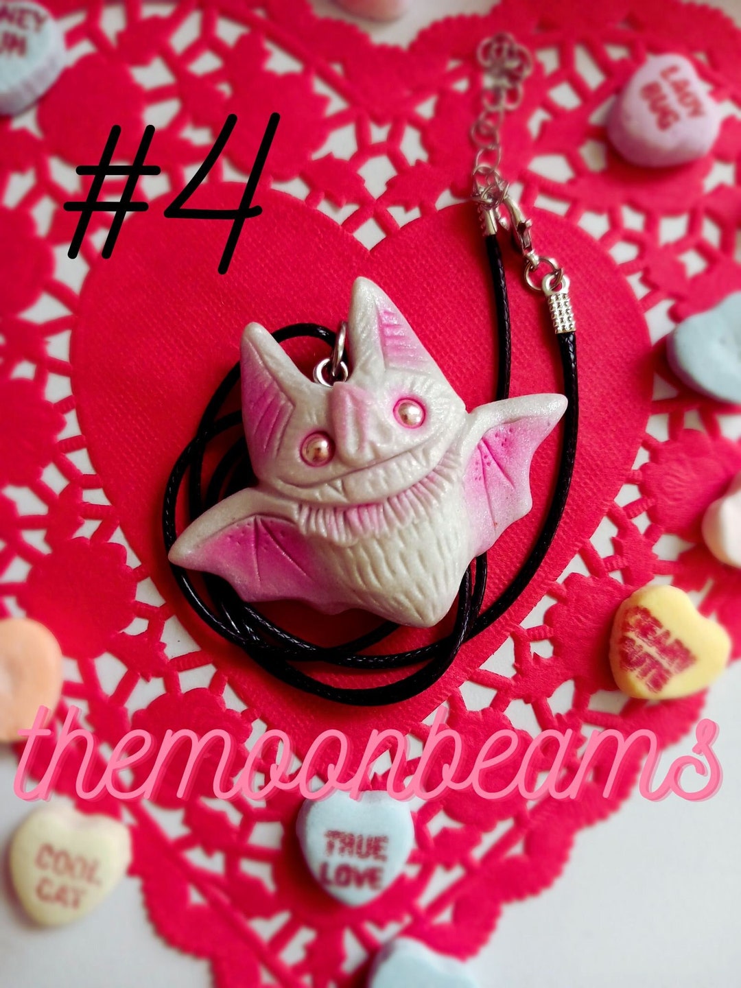 Albino Bat Pendant Necklacespooky Vampire Jewelryhalloween Jewelry