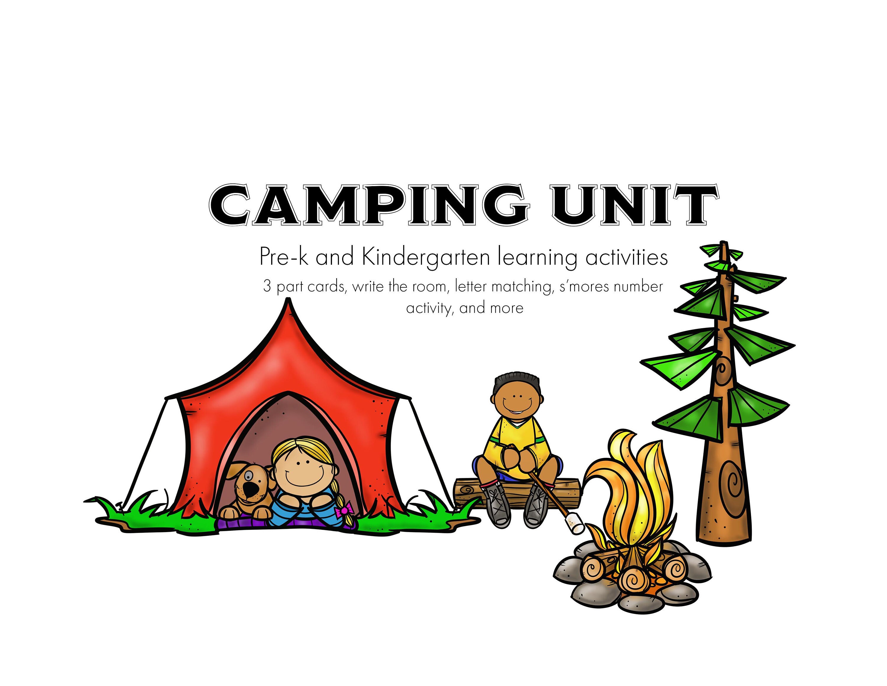 preschool pre k kindergarten camping themed unit etsy israel