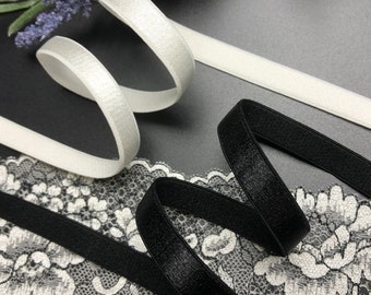 2yd Black Elastic 34 wide Plush back Stretch band for diy Headbands lingerie Garter waistband Stretch bra strap making Supplies Sewing