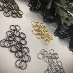 Bra Strap Ring - set of 12 pieces:  1/4&quot;, 3/8&quot; and 1/2&quot; Silver, Gold, Gunmetal and Antique Bronze color Shoulder Strap Ring Hardware