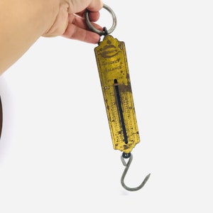 Antique Rebure Balance Scale, Spring Scale, Tubular Pocket Scale, Hand Held Scale, Hanging Scale 50 Kgs, Weighing scales, Farmhouse Decor
