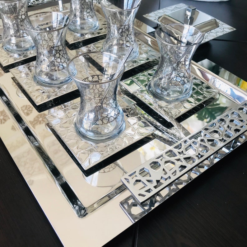 Turkish Tea Set Tea Set With Tray Glass Tea Cups Luxury Tea Etsy