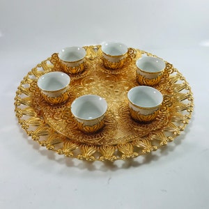 Turkish Coffee Set, Gold Color Coffee Set, Set of 6 Coffee Cup, Espresso Cup, Arabic Coffee Set, Coffee Lover Gift,Housewarming Gift