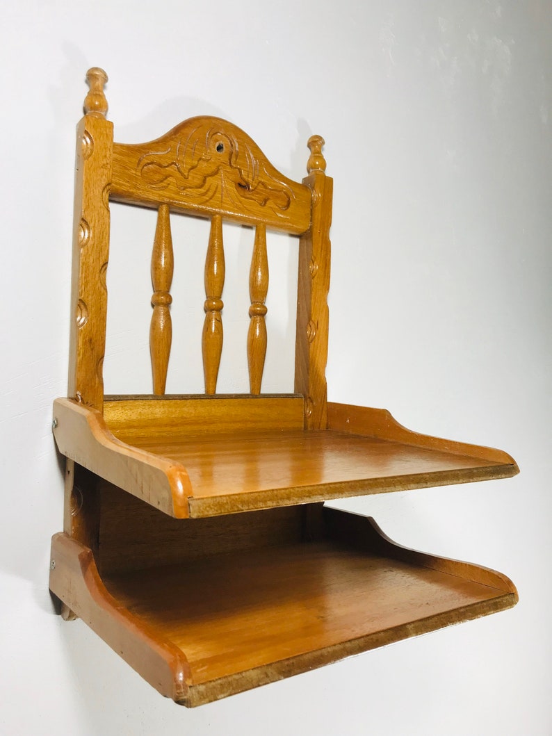 Vintage Wall Shelf Engraved Ornate Wooden Shelf with Cute Etsy